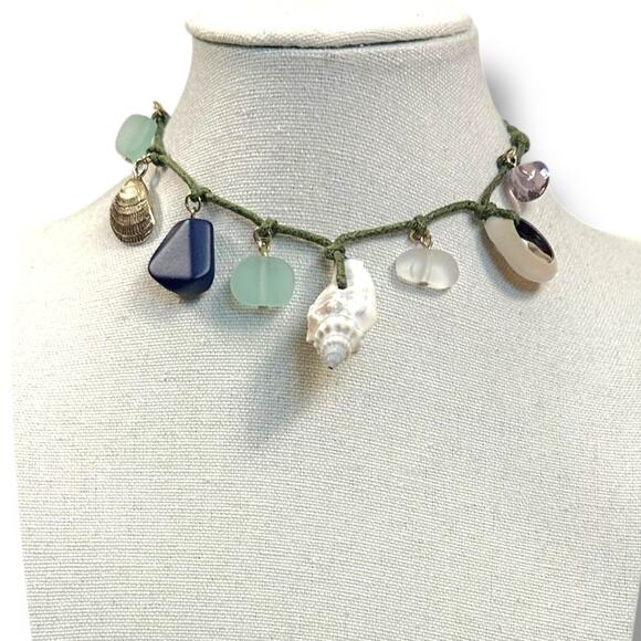 Free People Shell Bohemian Beach Summer Collected Anklet in Sage Green NWT Boho - Picture 3 of 12